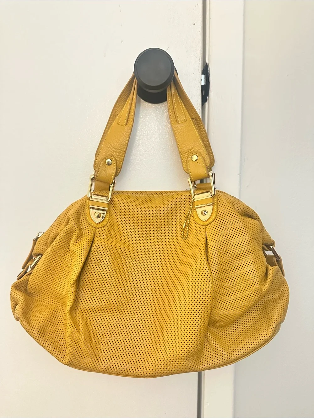 💛 Harriet Rose Mustard Leather Tote Bag 💛 Soft Slouchy Satchel
